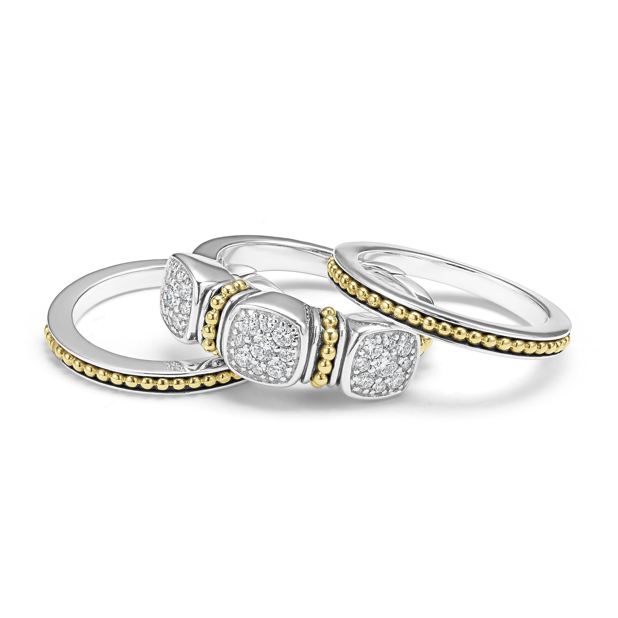 Rittenhouse Two-Tone Diamond Stacking Rings