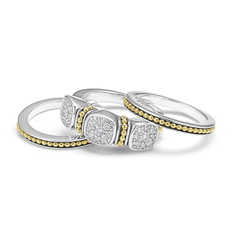 Rittenhouse Two-Tone Diamond Stacking Rings