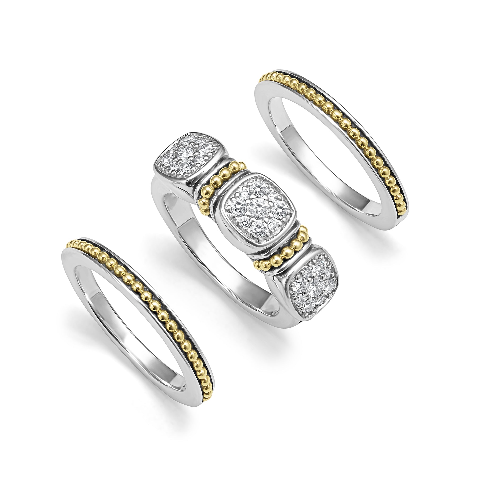Rittenhouse Two-Tone Diamond Stacking Rings