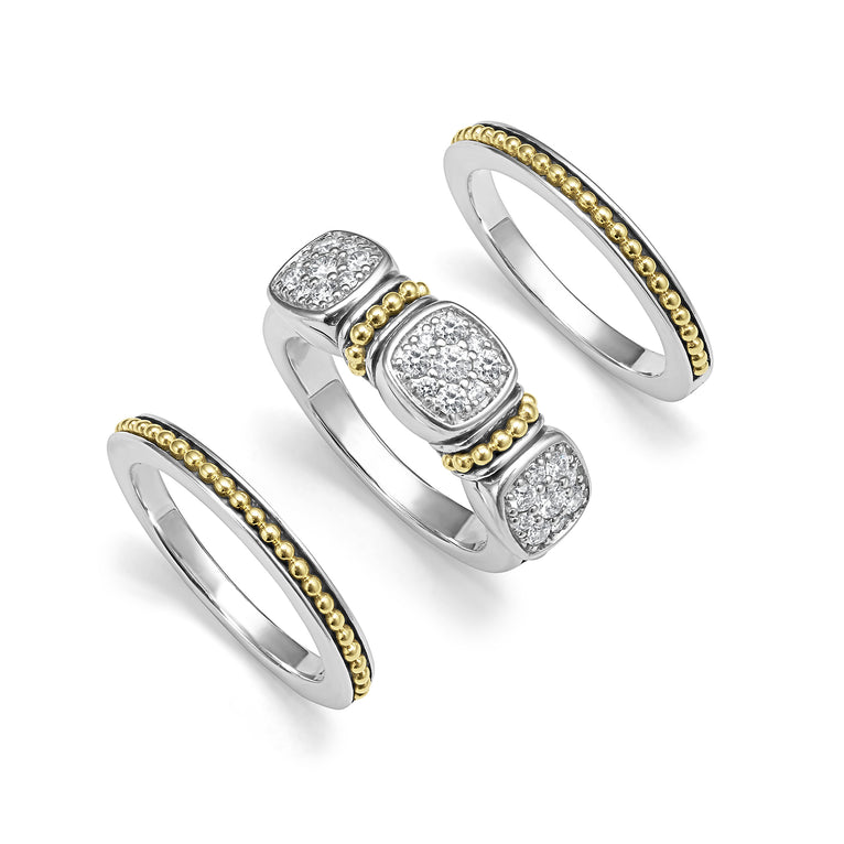 Rittenhouse Two-Tone Diamond Stacking Rings