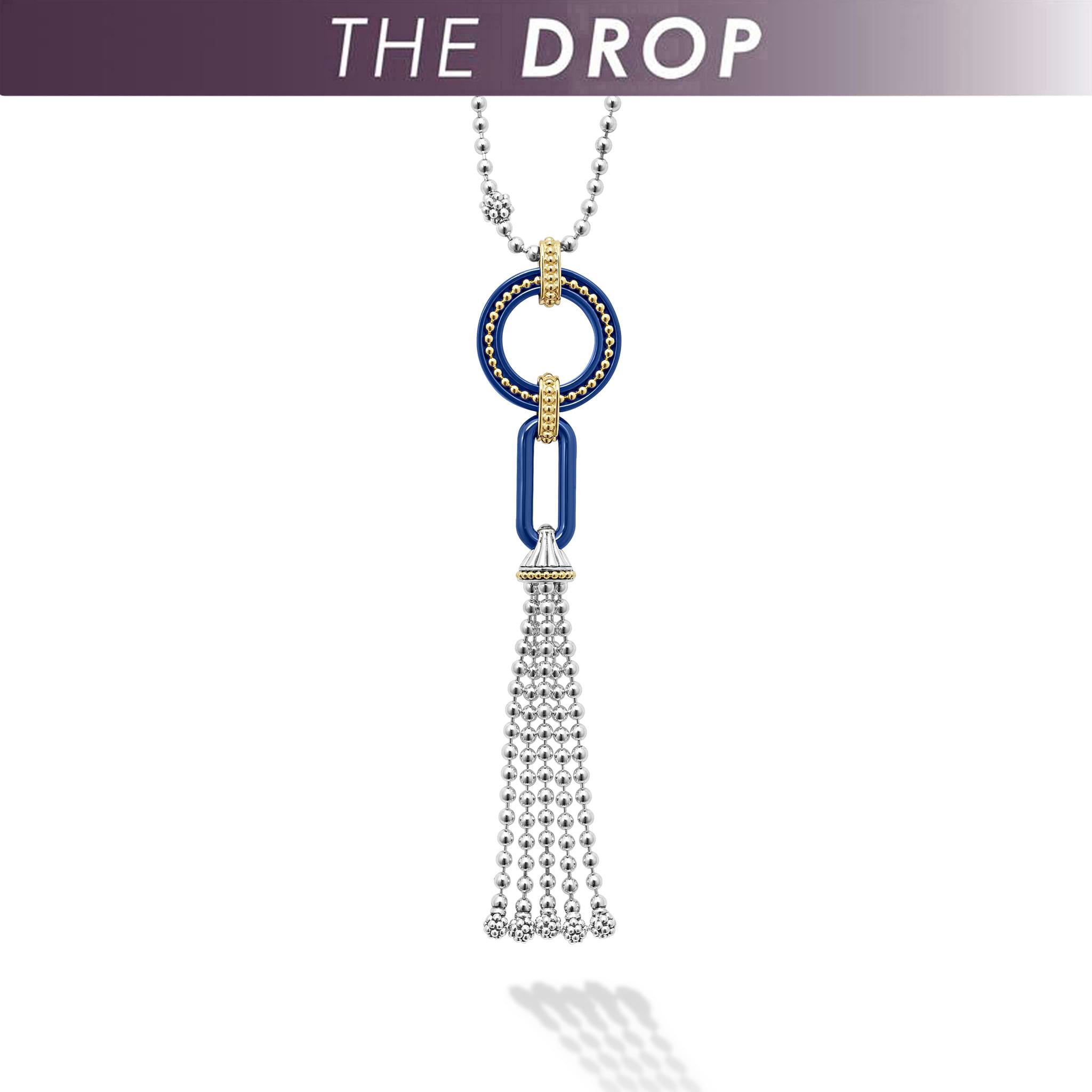 Blue Caviar Ultramarine Ceramic Tassel Pendant Necklace