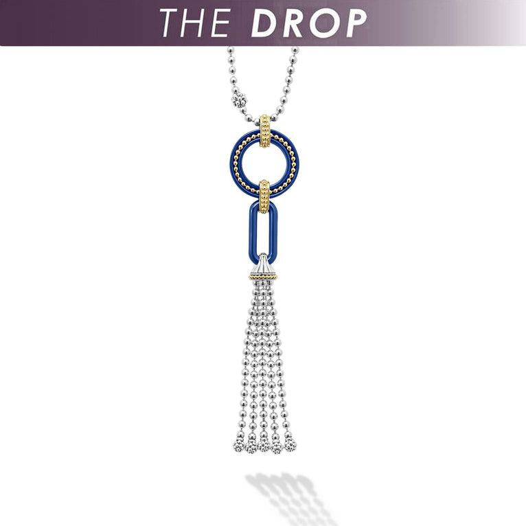 Blue Caviar Ultramarine Ceramic Tassel Pendant Necklace